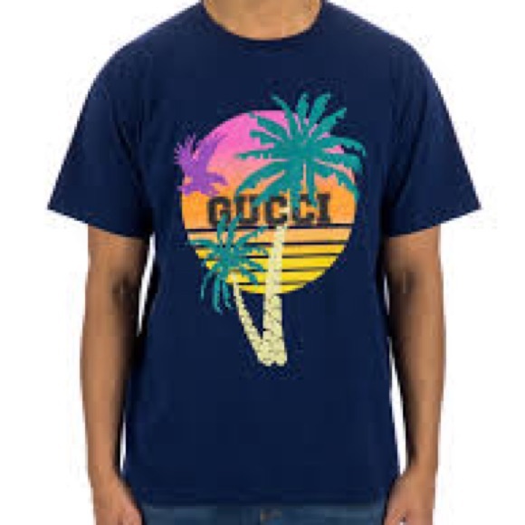 Gucci Men Palms Logo print T Shirt - Picture 8 of 8